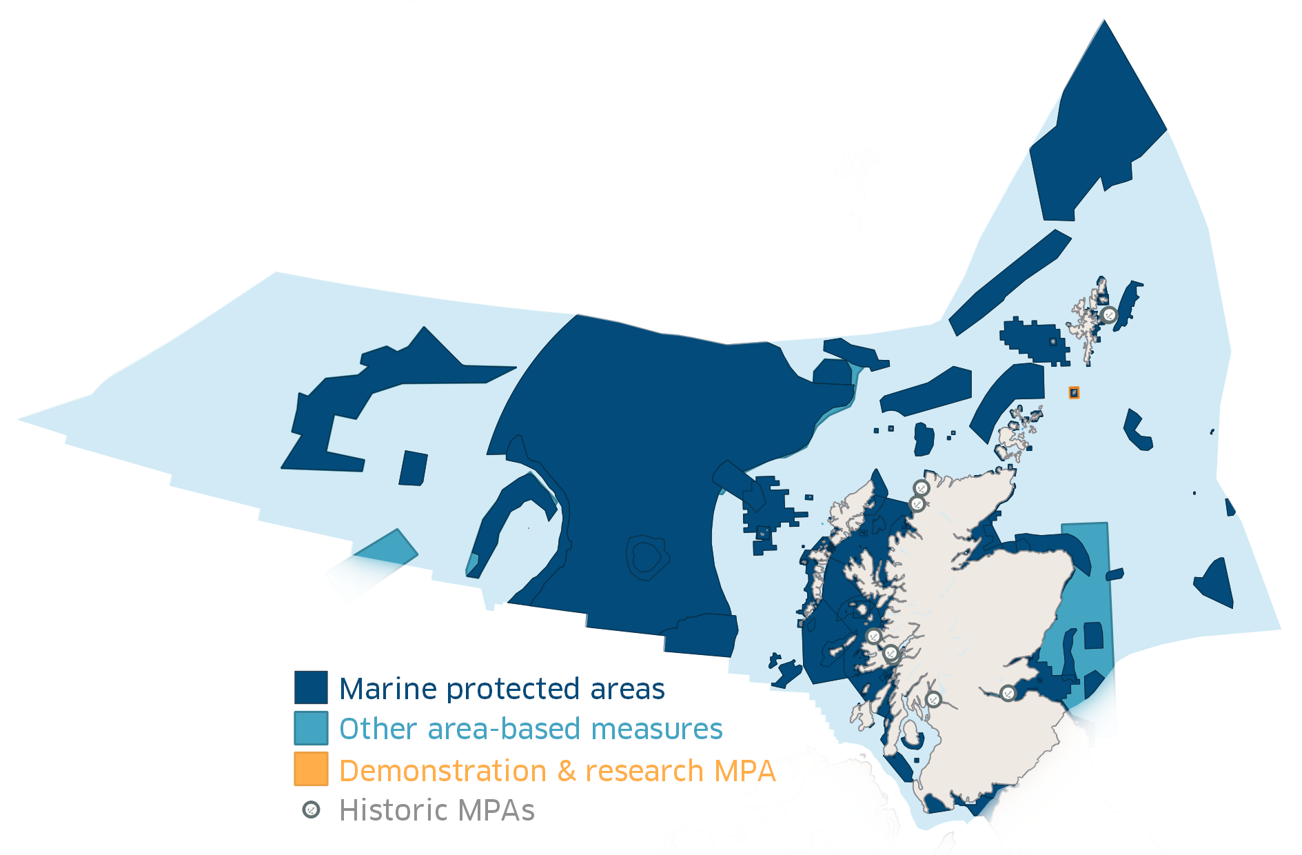 Map showing the Scottish Marine Protected Area network