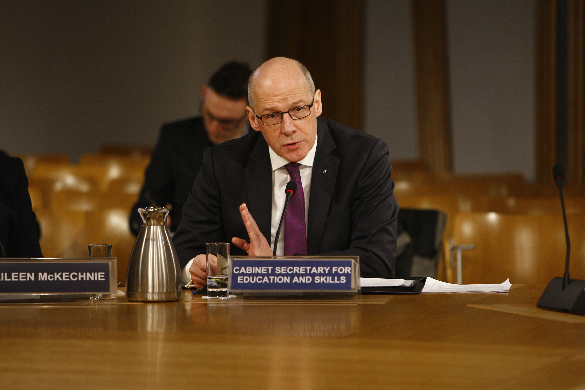 Cabinet Secretary for Education and Skills, John Swinney MSP, giving evidence to the Committee