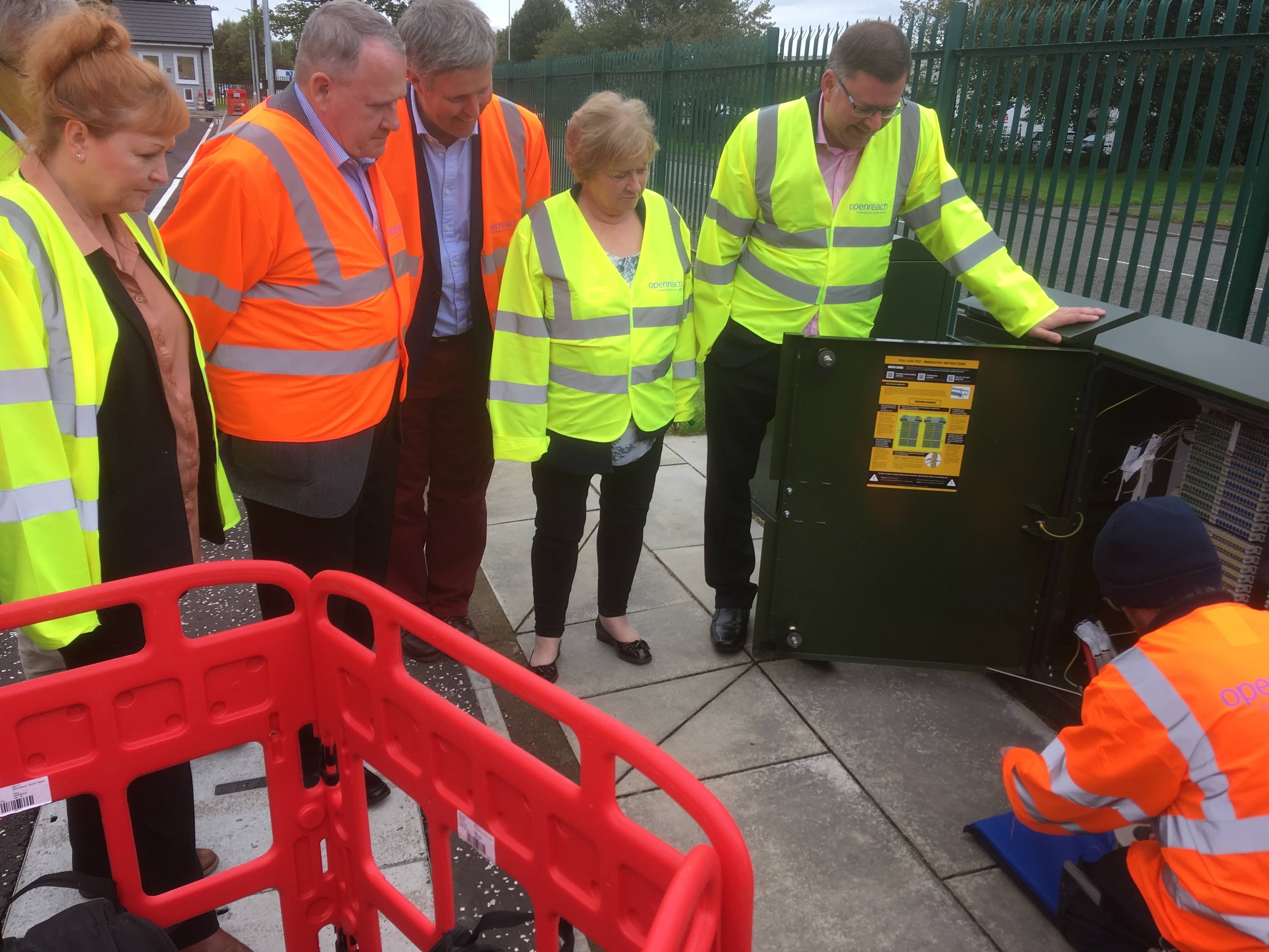 Photo of REC Committee visit to BT Openreach training school in September 2019